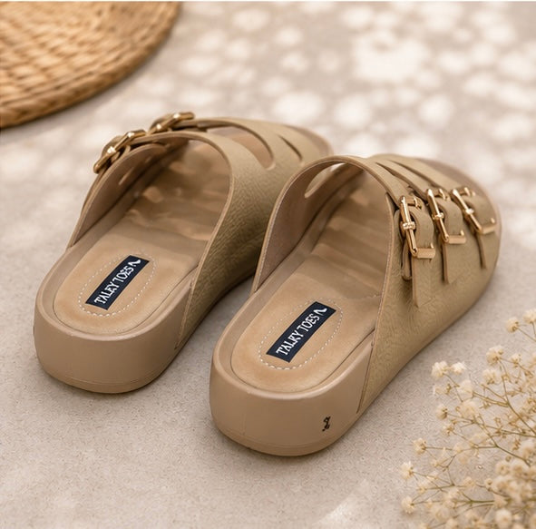 Classic Triple-Buckle Comfort Slides