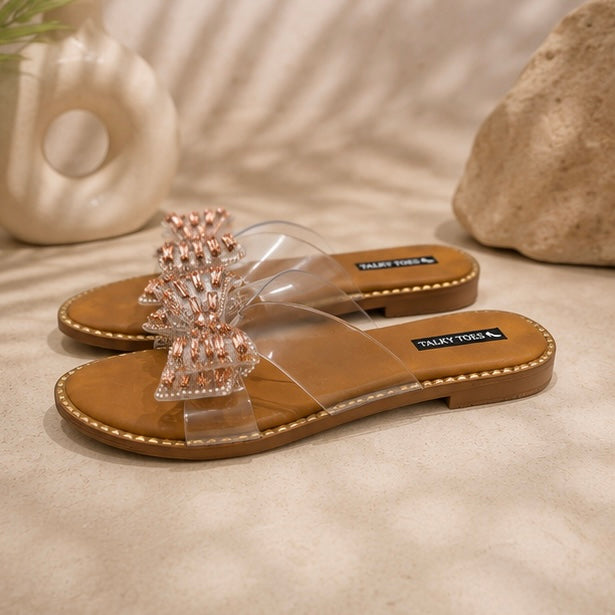 Bow-Front Studded Flats