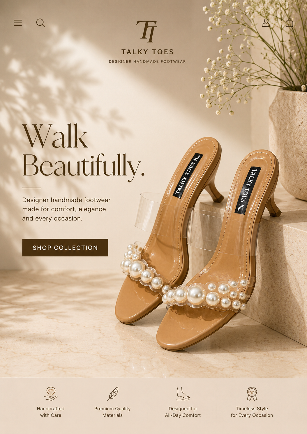 Womens's transparent pearly heels