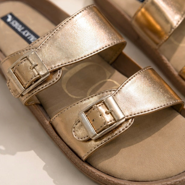 Celeste Double-Buckle flats
