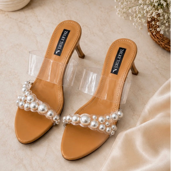 Transparent Pearl Heels