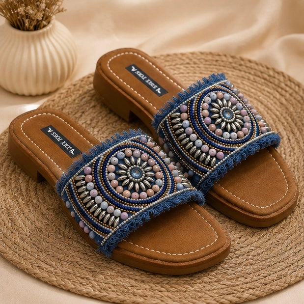 Denim Comfort Flats — Signature