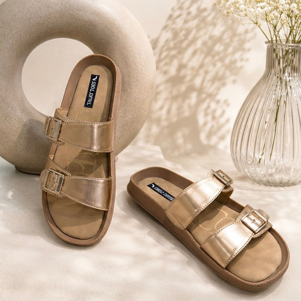 Celeste Double-Buckle flats