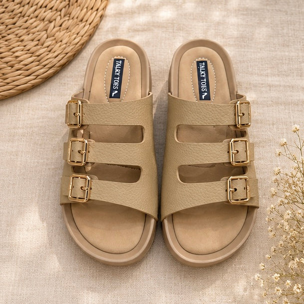 Classic Triple-Buckle Comfort Slides