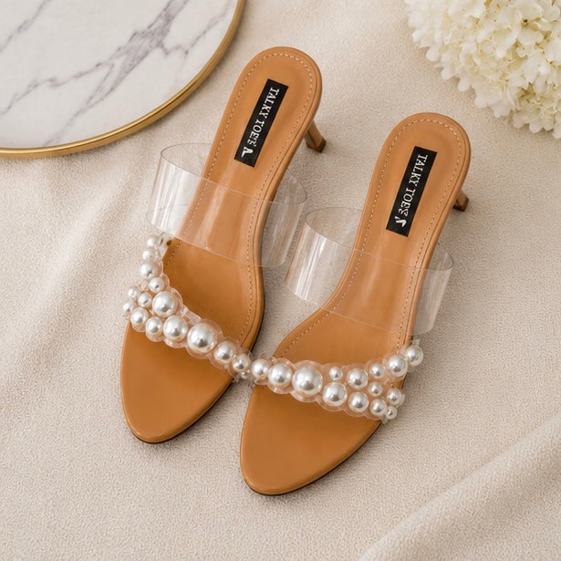 Transparent Pearl Heels
