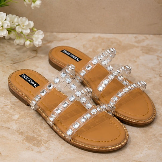 Crystal embellished flats