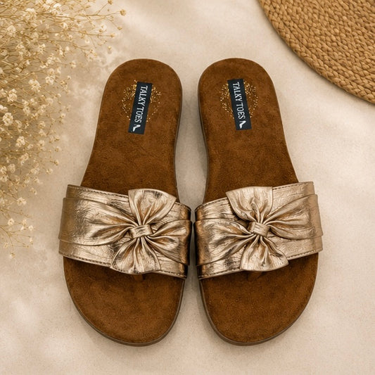 Metallic Gold Comfy Flats