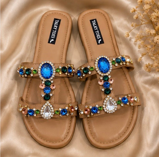 Multi-Stone Embellished Flats