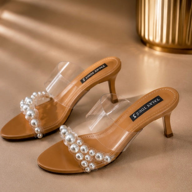 Transparent Pearl Heels