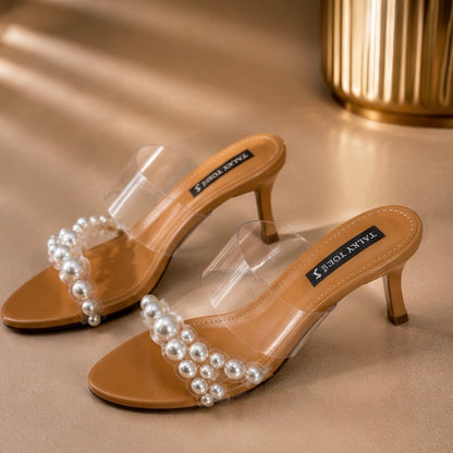 Zastin Transparent Pearl Heels