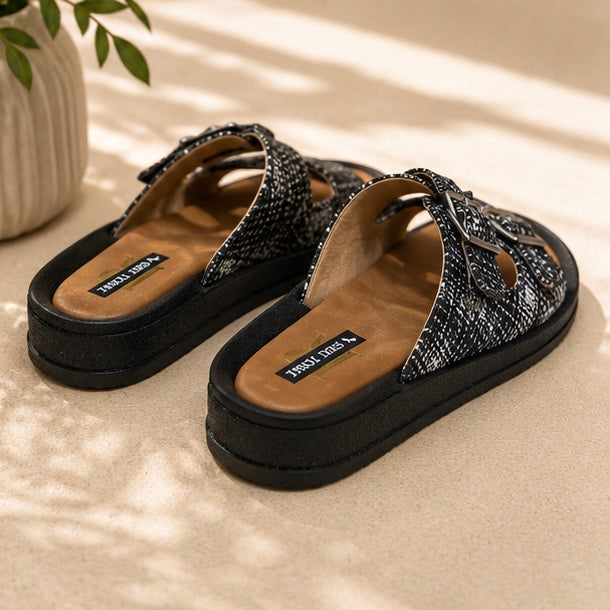 Dr sole double buckle flats
