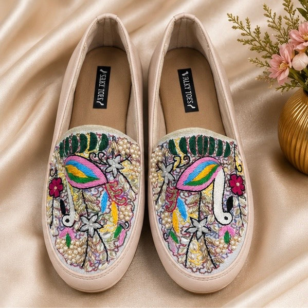 Hand embroidered espadrilles