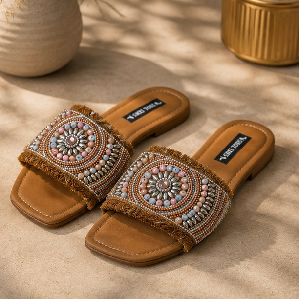 Denim comfy chic flats