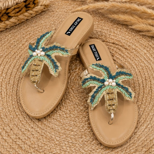 Tropical Print Flats