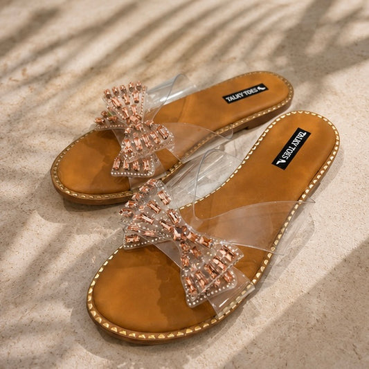 Bow-Front Studded Flats