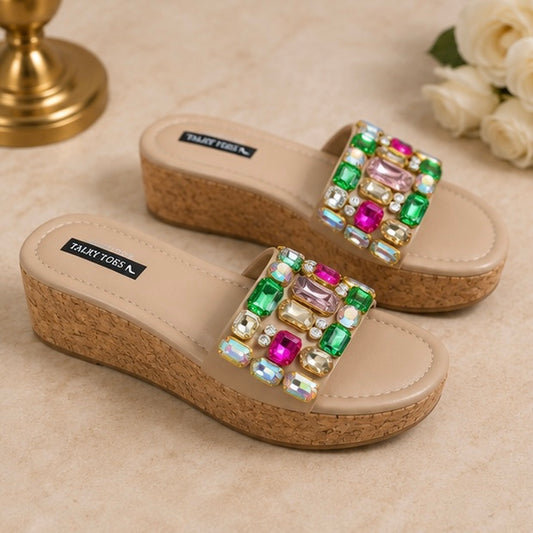 Multi-Stone Embellished Wedges