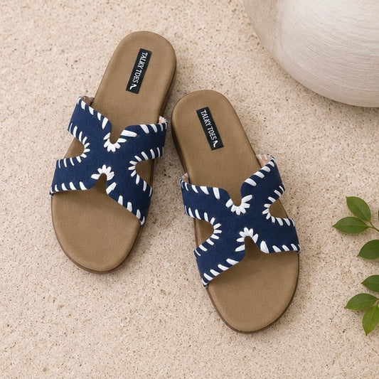 Bow-Front Denim Flats