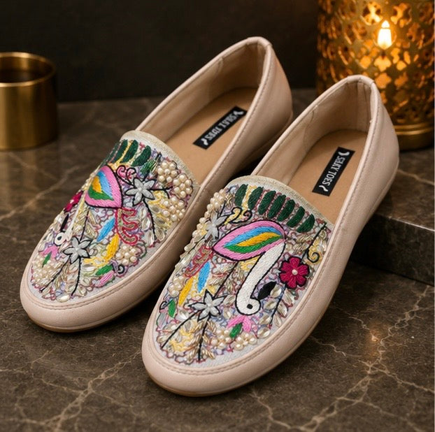 Hand embroidered espadrilles