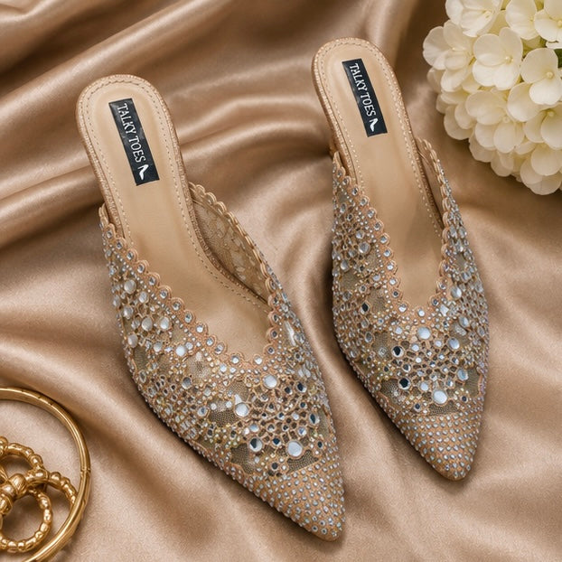 Net GLD mule heels