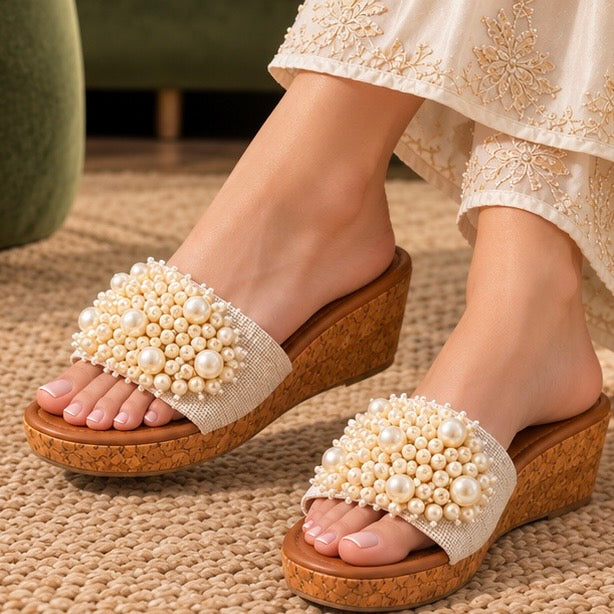 Pearl Luxe Wedges