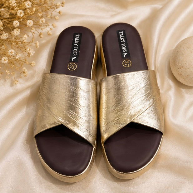 Zivana gold comfort 1 inch wedges