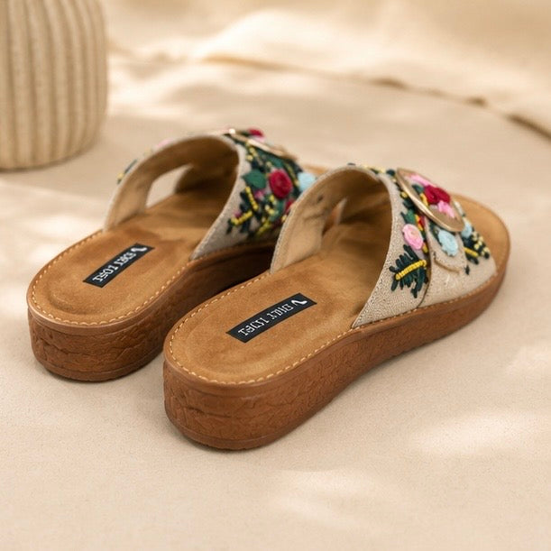 Hand emb - comfy flats
