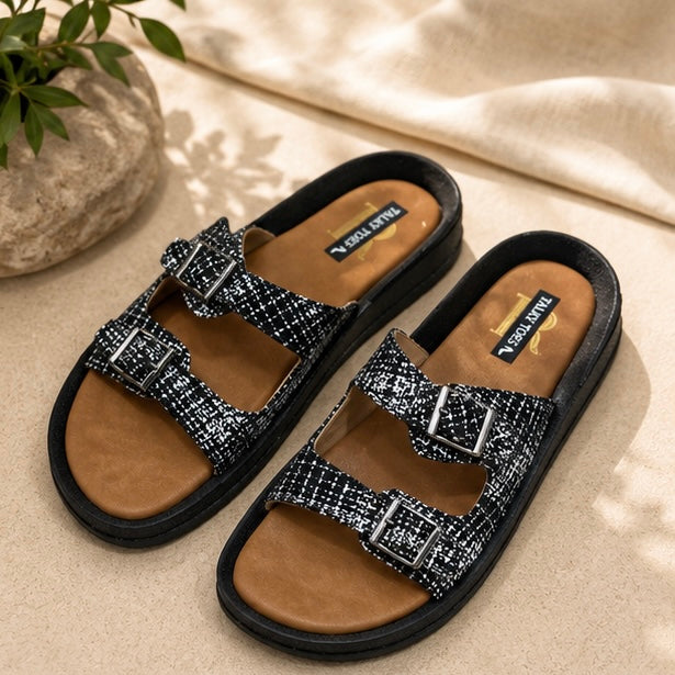 Dr sole double buckle flats
