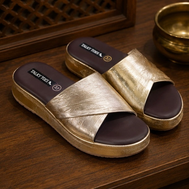 Zivana gold comfort 1 inch wedges