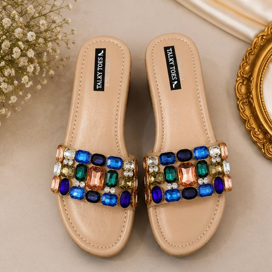 Embellished Multicolor Wedges