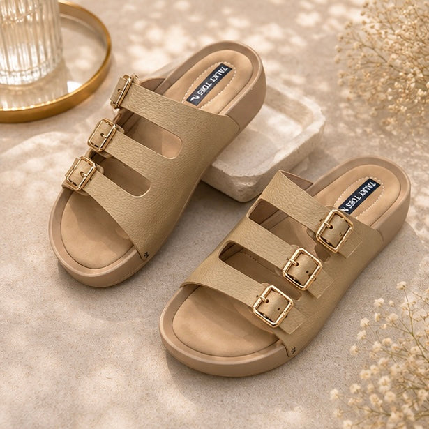 Classic Triple-Buckle Comfort Slides
