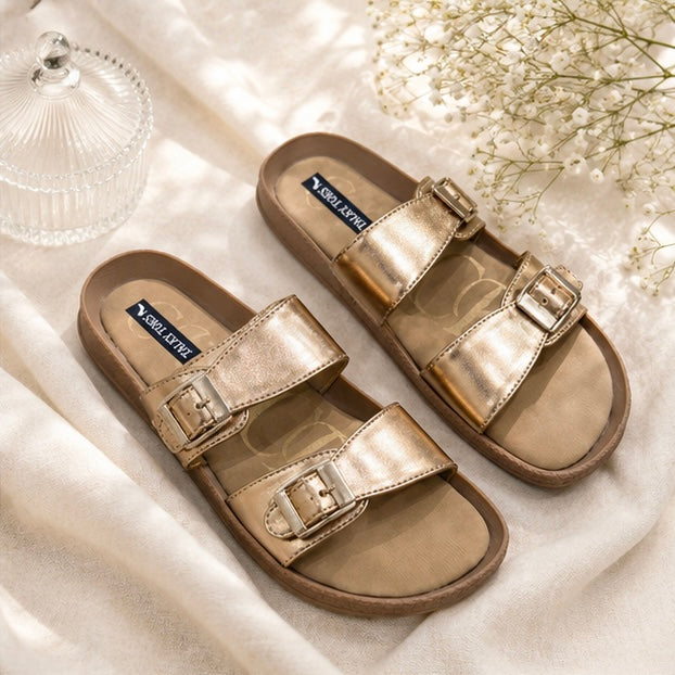Celeste Double-Buckle flats
