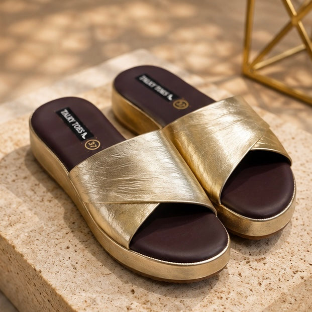 Zivana gold comfort 1 inch wedges