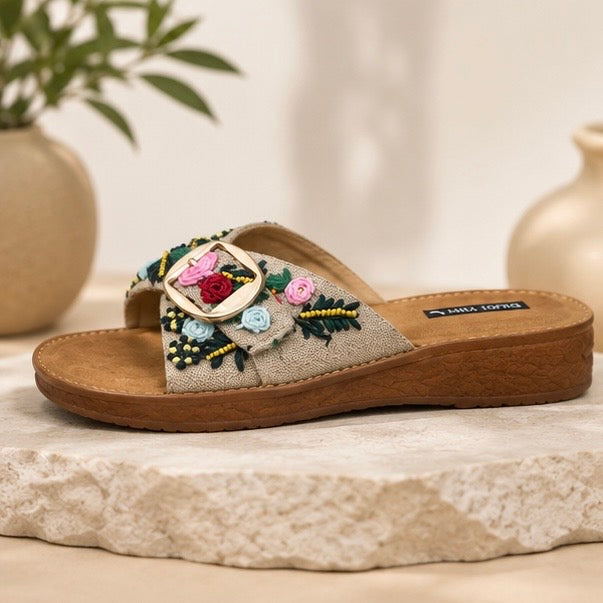 Hand emb - comfy flats