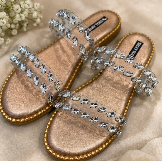 Handmade studded flats