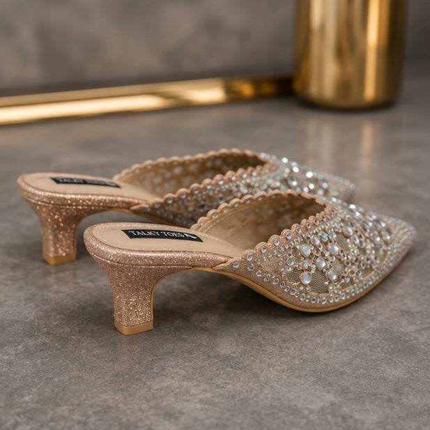 Net GLD mule heels