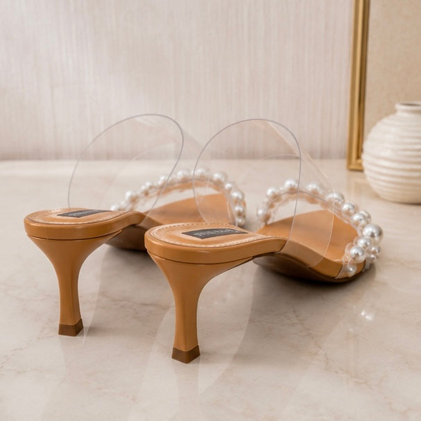 Transparent Pearl Heels