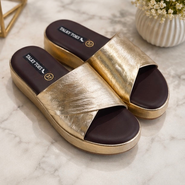 Zivana gold comfort 1 inch wedges