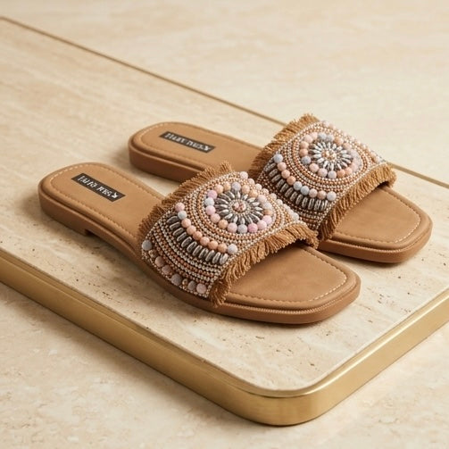 Women's denim chic flats