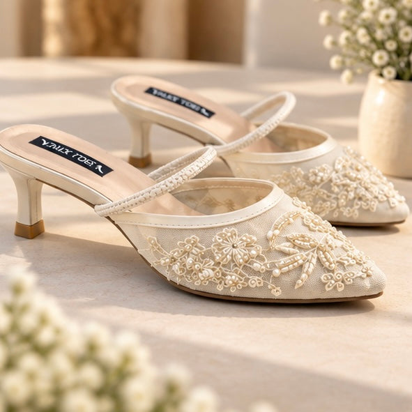 Sequin Detail Heels — Signature