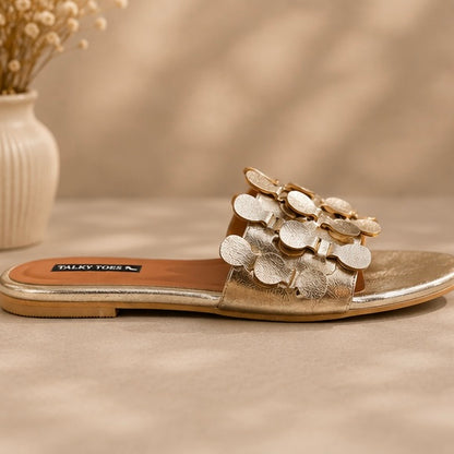 Amara Gold Coin Flats — Signature