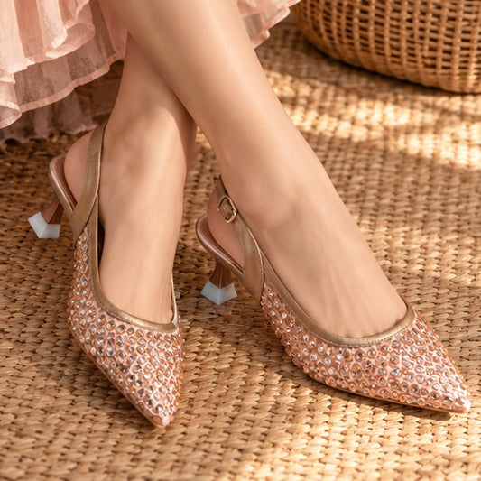 Krazen Embellished golden heels