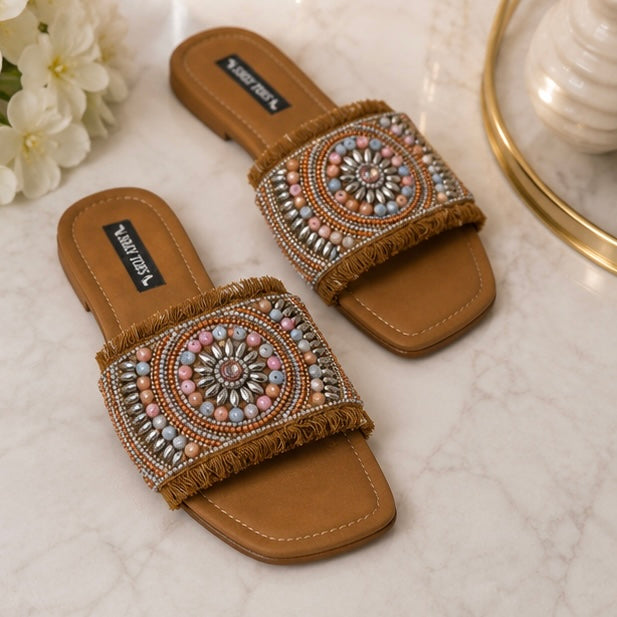 Denim comfy chic flats