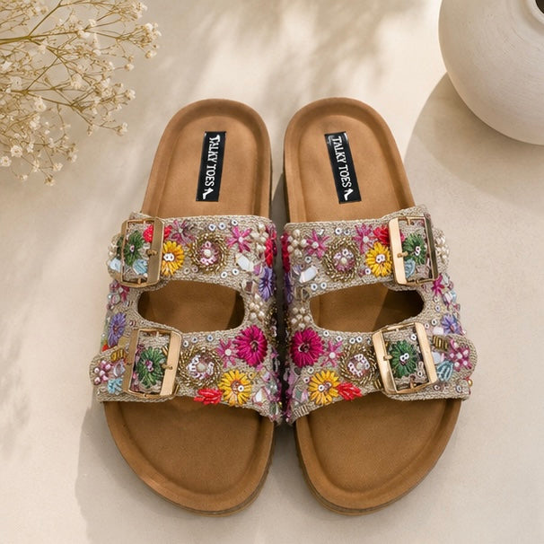 Ameera double buckle 1 inch wedges