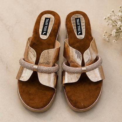 Seraphina Gold Comfort Wedges