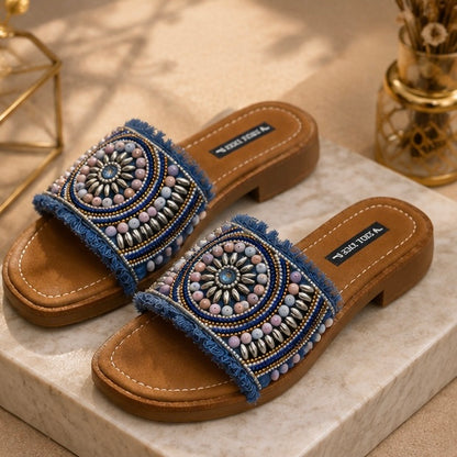 Denim Comfort Flats — Signature