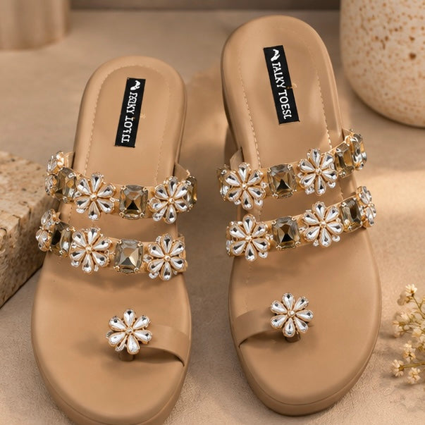 Elara Crystal Toe-Ring Wedges