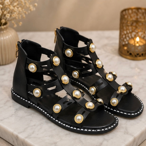 Handmade gladiators flats