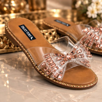 Rosé Bow chic flats