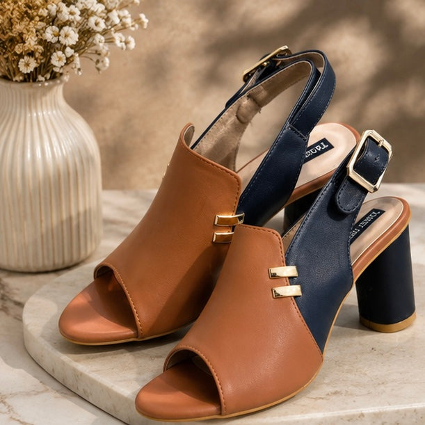 Aurelia Two-Tone Block Heels