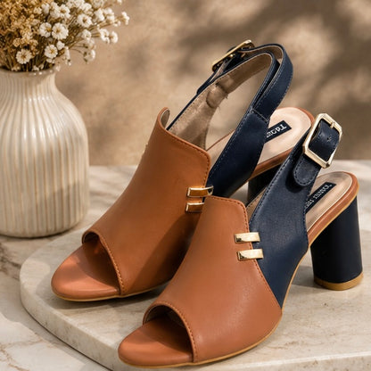 Aurelia Two-Tone Block Heels